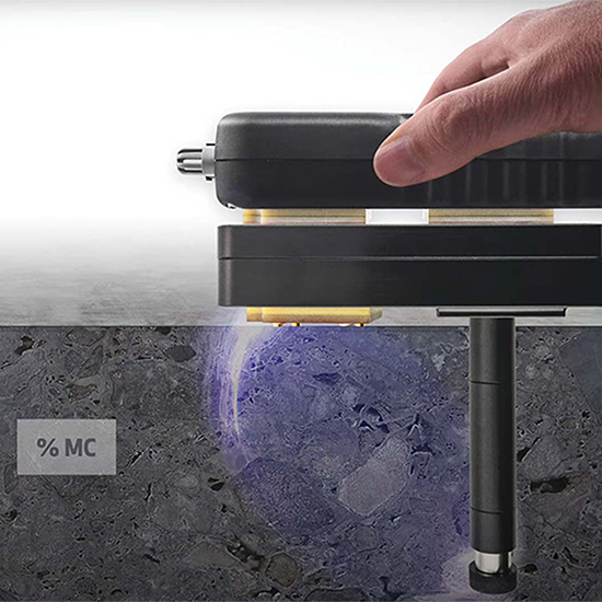 Measure in-situ moisture content with the Concrete Moisture Probe