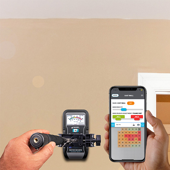 Me5 on Drywall with Tramex Meters App