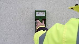 Tramex RWS Moisture Meter Testing EIFS Straight On